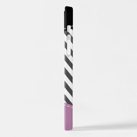 Gray Zigzag, grau Zickzack, Lila, Ihr Name iPhone Hülle (Linke Seite)