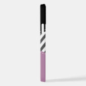 Gray Zigzag, grau Zickzack, Lila, Ihr Name iPhone Hülle (Rechte Seite)