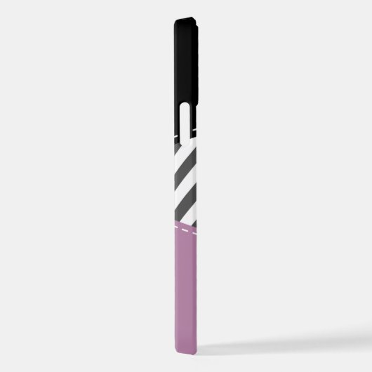 Gray Zigzag, grau Zickzack, Lila, Ihr Name iPhone Hülle (Rechte Seite)