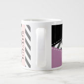 Gray Zigzag, grau Zickzack, Lila, Ihr Name Jumbo-Tasse (Rückseite)