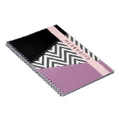 Gray Zigzag, grau Zickzack, Lila, Ihr Name Notizblock (Rechte Seite)