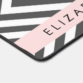 Gray Zigzag, grau Zickzack, Lila, Ihr Name Schreibtischunterlage (Ecke)