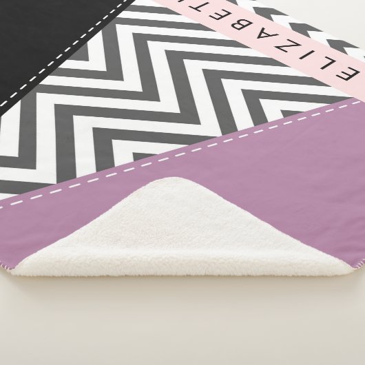 Gray Zigzag, grau Zickzack, Lila, Ihr Name Sherpadecke (3/4)