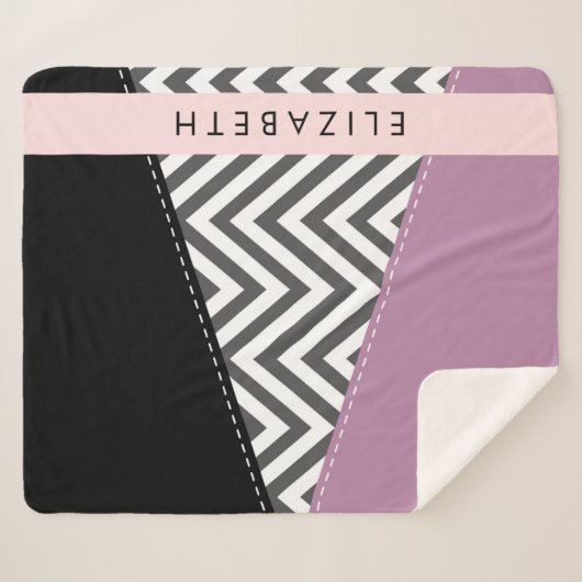 Gray Zigzag, grau Zickzack, Lila, Ihr Name Sherpadecke (Vorderseite (Horizontal))