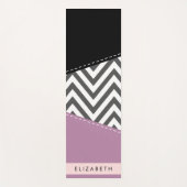 Gray Zigzag, grau Zickzack, Lila, Ihr Name Yogamatte (Vorderseite)