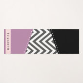 Gray Zigzag, grau Zickzack, Lila, Ihr Name Yogamatte (Vorderseite (Horizontal))