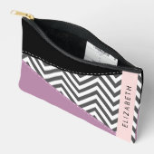 Gray Zigzag, grau Zickzack, Lila, Ihr Name Zubehörtasche (Offen)