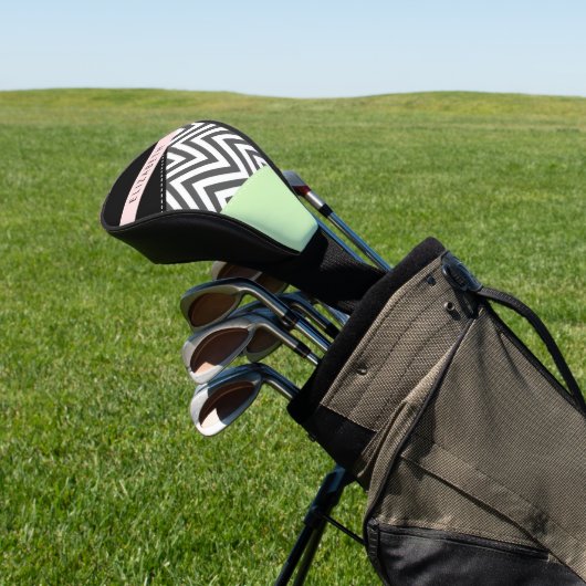 Gray Zigzag, grau Zickzack, Mint, Ihr Name Golf Headcover (In SItu)