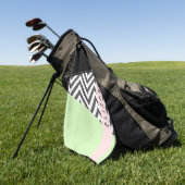 Gray Zigzag, grau Zickzack, Mint, Ihr Name Golfhandtuch (Gras)
