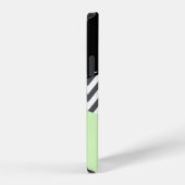 Gray Zigzag, grau Zickzack, Mint, Ihr Name iPhone Hülle (Rechte Seite)