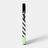 Gray Zigzag, grau Zickzack, Mint, Ihr Name iPhone Hülle (Linke Seite)