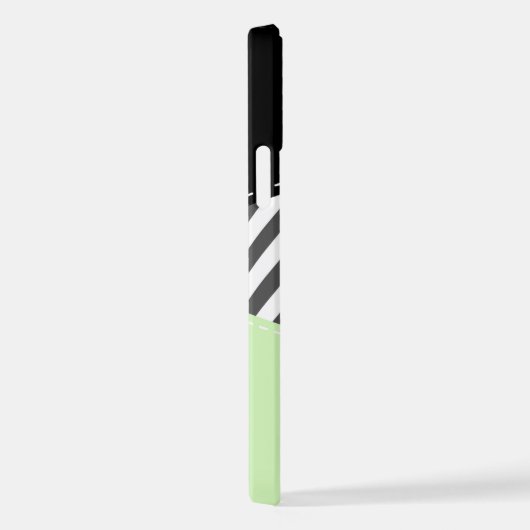 Gray Zigzag, grau Zickzack, Mint, Ihr Name iPhone Hülle (Rechte Seite)