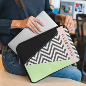 Gray Zigzag, grau Zickzack, Mint, Ihr Name Laptopschutzhülle
