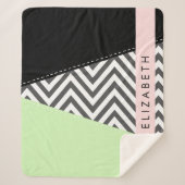 Gray Zigzag, grau Zickzack, Mint, Ihr Name Sherpadecke (Vorderseite)