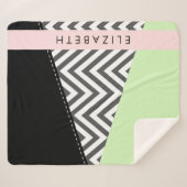 Gray Zigzag, grau Zickzack, Mint, Ihr Name Sherpadecke (Vorderseite (Horizontal))