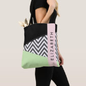 Gray Zigzag, grau Zickzack, Mint, Ihr Name Tasche (Von Nahem)