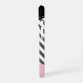 Gray Zigzag, grau Zickzack, rosa, Ihr Name iPhone 16 Hülle (Linke Seite)