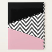 Gray Zigzag, grau Zickzack, rosa, Ihr Name Planer (Rückseite)