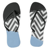 Gray Zigzag, grau Zickzack, Zigzag Muster, blau Badesandalen (Fußbett)