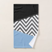 Gray Zigzag, grau Zickzack, Zigzag Muster, blau Badhandtuch Set (Handtuch)
