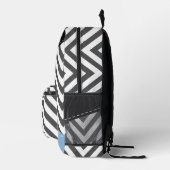 Gray Zigzag, grau Zickzack, Zigzag Muster, blau Bedruckter Rucksack (Rechts)