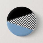 Gray Zigzag, grau Zickzack, Zigzag Muster, blau Button (Vorderseite)