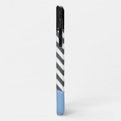 Gray Zigzag, grau Zickzack, Zigzag Muster, blau Case-Mate iPhone Hülle (Hinten/Links)
