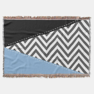 Gray Zigzag, grau Zickzack, Zigzag Muster, blau Decke