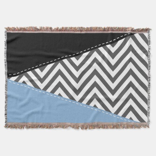 Gray Zigzag, grau Zickzack, Zigzag Muster, blau Decke (Vorderseite)
