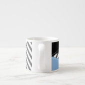 Gray Zigzag, grau Zickzack, Zigzag Muster, blau Espressotasse (Rückseite)