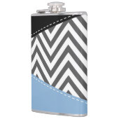 Gray Zigzag, grau Zickzack, Zigzag Muster, blau Flachmann (Links)