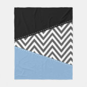 Gray Zigzag, grau Zickzack, Zigzag Muster, blau Fleecedecke (Vorderseite)