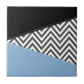 Gray Zigzag, grau Zickzack, Zigzag Muster, blau Fliese (Vorderseite)