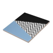 Gray Zigzag, grau Zickzack, Zigzag Muster, blau Fliese (Seite)
