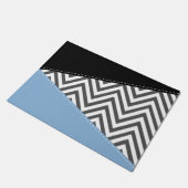 Gray Zigzag, grau Zickzack, Zigzag Muster, blau Fußmatte (Schrägansicht)