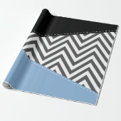 Gray Zigzag, grau Zickzack, Zigzag Muster, blau Geschenkpapier (Ungerollt)
