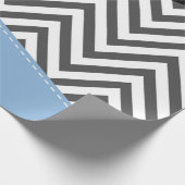 Gray Zigzag, grau Zickzack, Zigzag Muster, blau Geschenkpapier (Ecke)