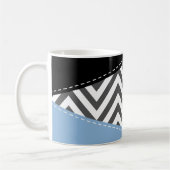 Gray Zigzag, grau Zickzack, Zigzag Muster, blau Kaffeetasse (Links)