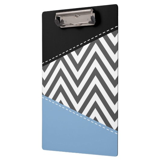 Gray Zigzag, grau Zickzack, Zigzag Muster, blau Klemmbrett (Links)