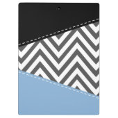 Gray Zigzag, grau Zickzack, Zigzag Muster, blau Klemmbrett (Rückseite)