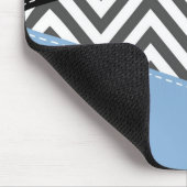 Gray Zigzag, grau Zickzack, Zigzag Muster, blau Mousepad (Ecke)