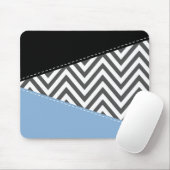 Gray Zigzag, grau Zickzack, Zigzag Muster, blau Mousepad (Mit Mouse)