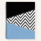 Gray Zigzag, grau Zickzack, Zigzag Muster, blau Notizblock (Vorderseite)