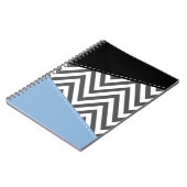 Gray Zigzag, grau Zickzack, Zigzag Muster, blau Notizblock (Linke Seite)