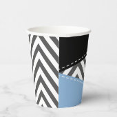 Gray Zigzag, grau Zickzack, Zigzag Muster, blau Pappbecher (Rechts)