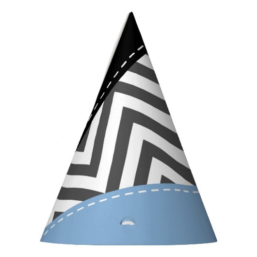 Gray Zigzag, grau Zickzack, Zigzag Muster, blau Partyhütchen (Links)