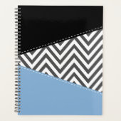 Gray Zigzag, grau Zickzack, Zigzag Muster, blau Planer (Vorderseite)