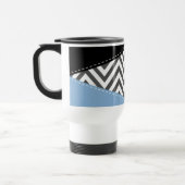 Gray Zigzag, grau Zickzack, Zigzag Muster, blau Reisebecher (Links)