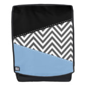 Gray Zigzag, grau Zickzack, Zigzag Muster, blau Rucksack (Vorderseite)