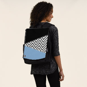 Gray Zigzag, grau Zickzack, Zigzag Muster, blau Rucksack